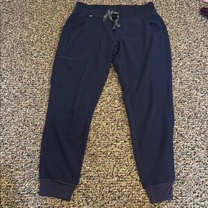 Figs Navy Blue Zamora Jogger Scrubs with Elastic Waistband